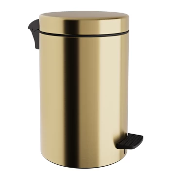 Χαρτοδοχείο με Soft Close 12lt Μεταλλικό Brushed Gold 12-300-023
